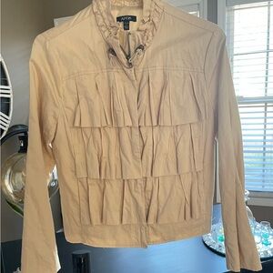Apt. 9 Women's Tan Ruffled Utility Jacket